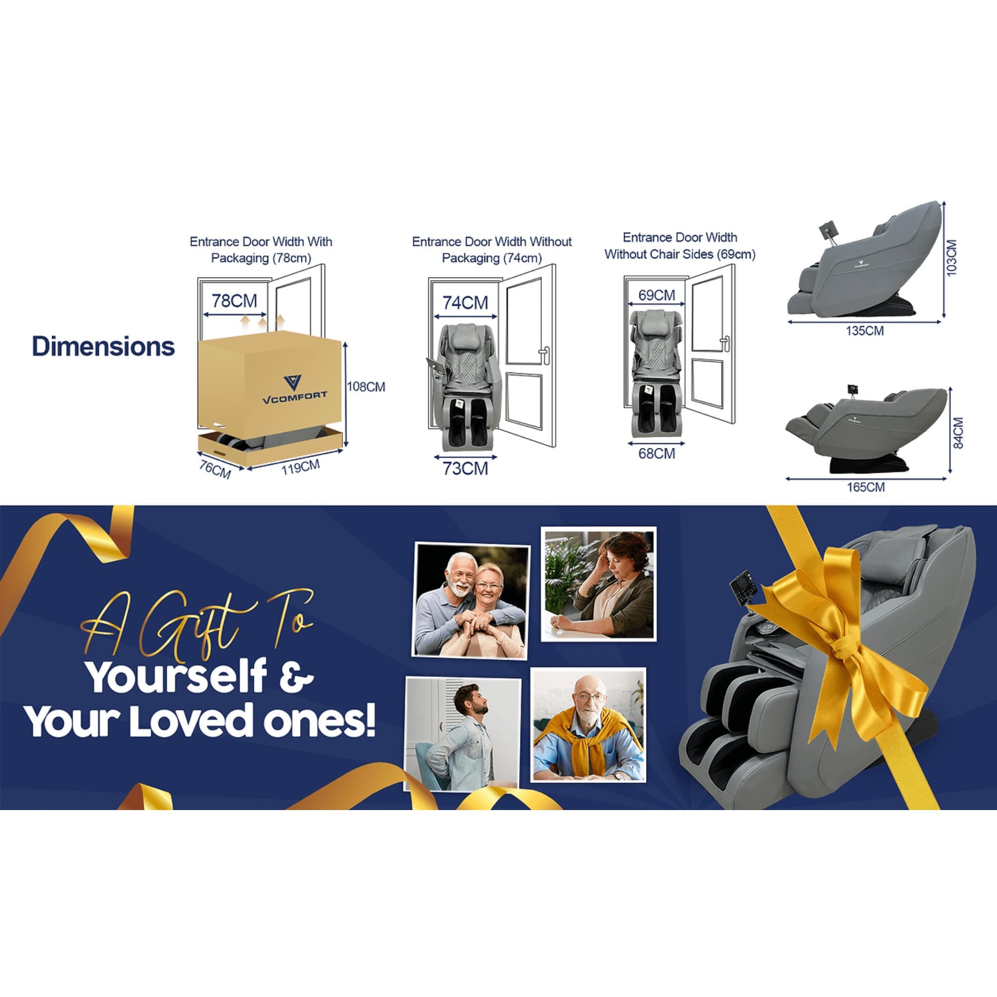 Hack Human - VComfort - VComfort - MeDiFiT – Full Body Zero Gravity Massage Chair -