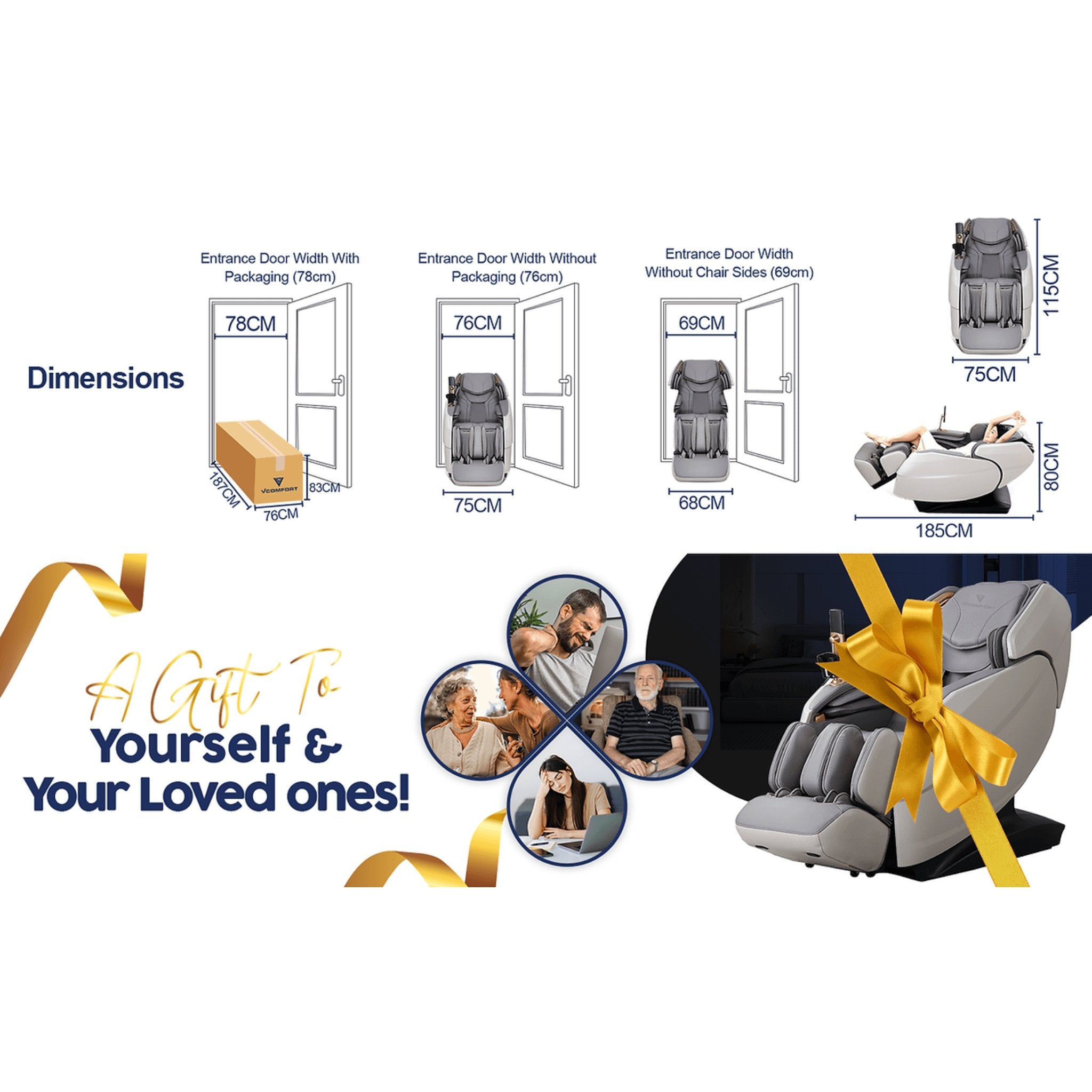 Hack Human - VComfort - VComfort - Primus 4D Pro - i - Open Flex SL Track Full Body Shiatsu Massage Chair -