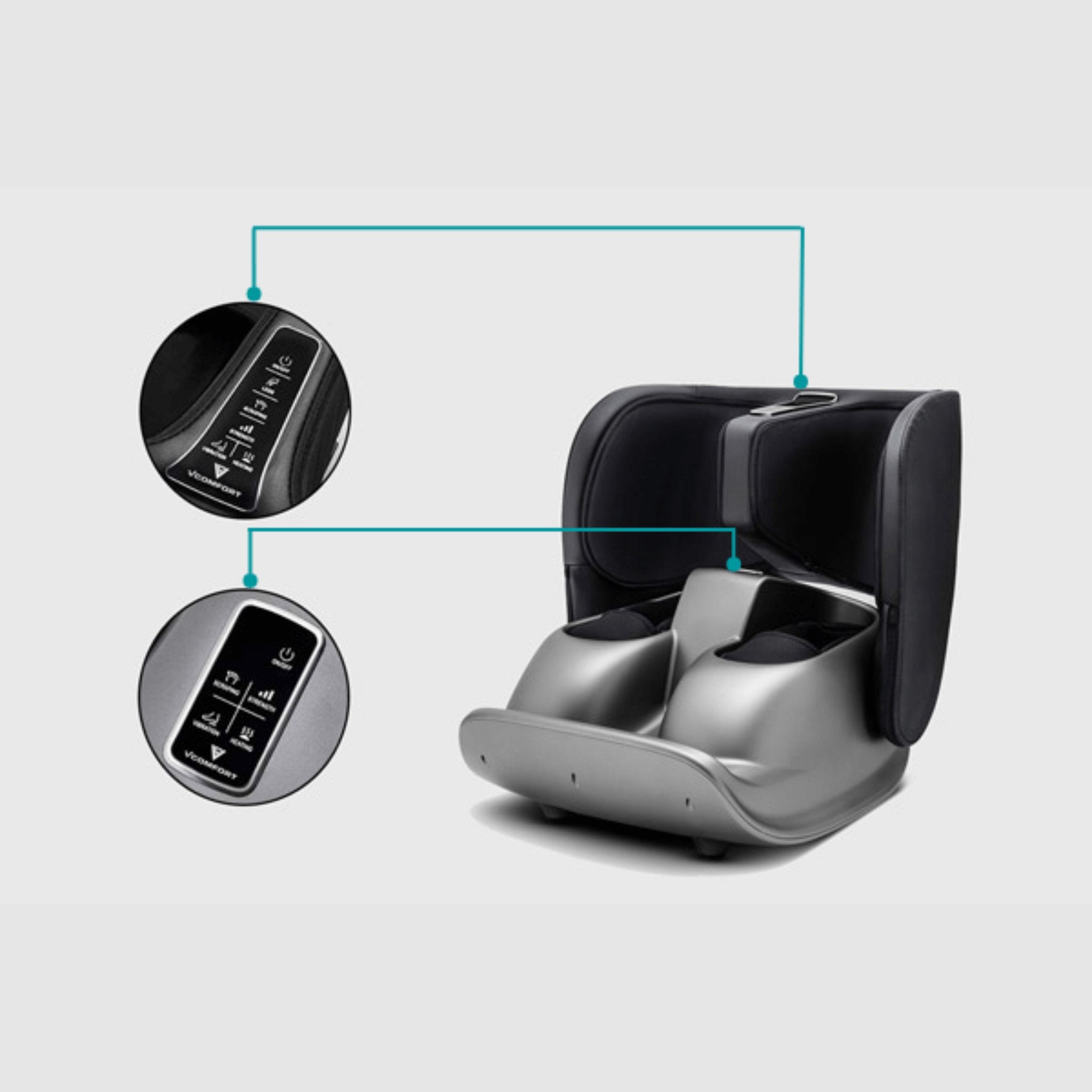 Hack Human - VComfort - VComfort - 2 In 1 Foot Calf Foldable Air Compression Shiatsu Massager - 