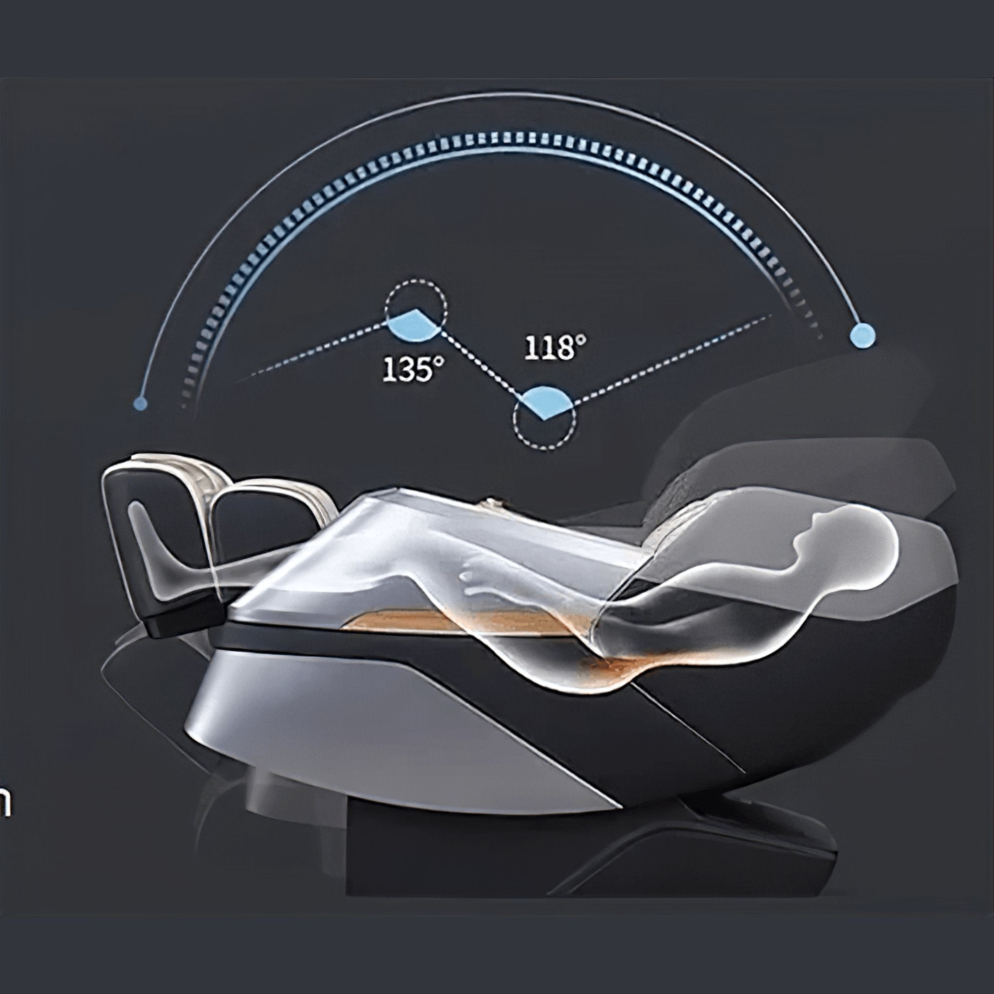 Hack Human - VComfort - VComfort – Dreamliner - 4D Hyperbolic SL Full Body Shiatsu Massage Chair - 