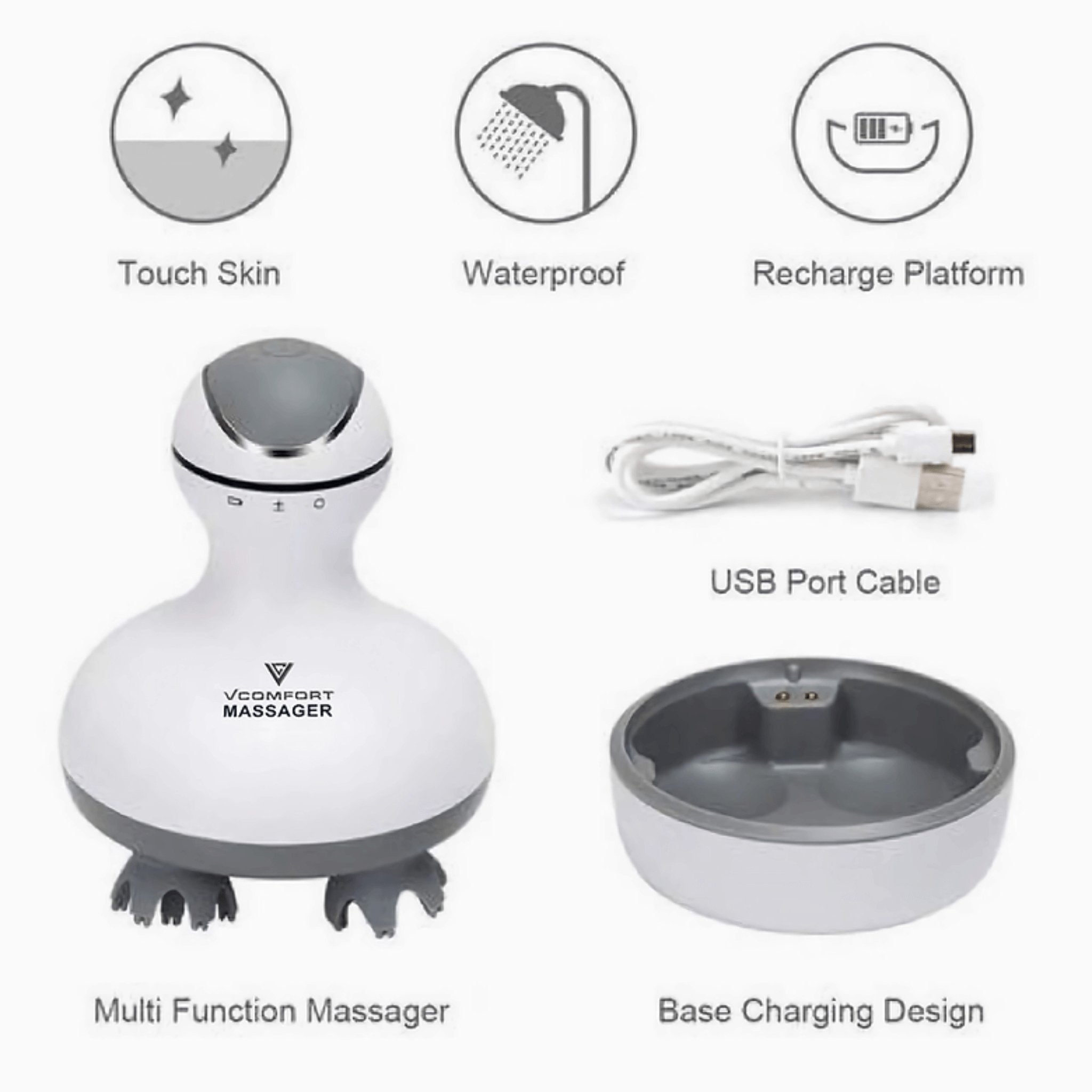 Hack Human - VComfort - VComfort – Intelligent Head Scalp Body Massager - 