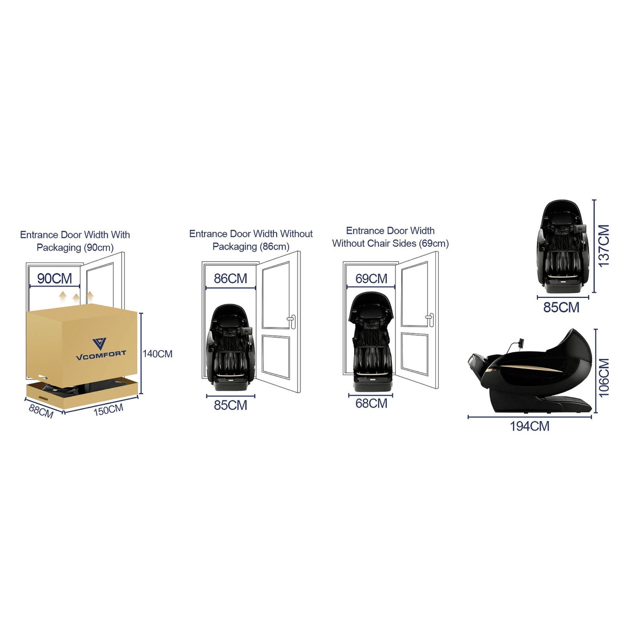 Hack Human - VComfort - VComfort - iSupreme Max – 4D Special Edition High - End Massage Chair - 