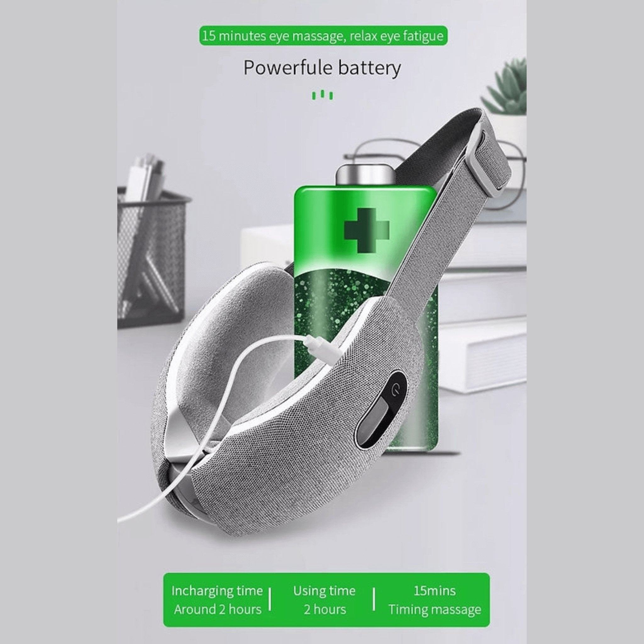 Hack Human - VComfort - VComfort – Rechargeable Eye Massager Air Compression Music Graphene Heating - 