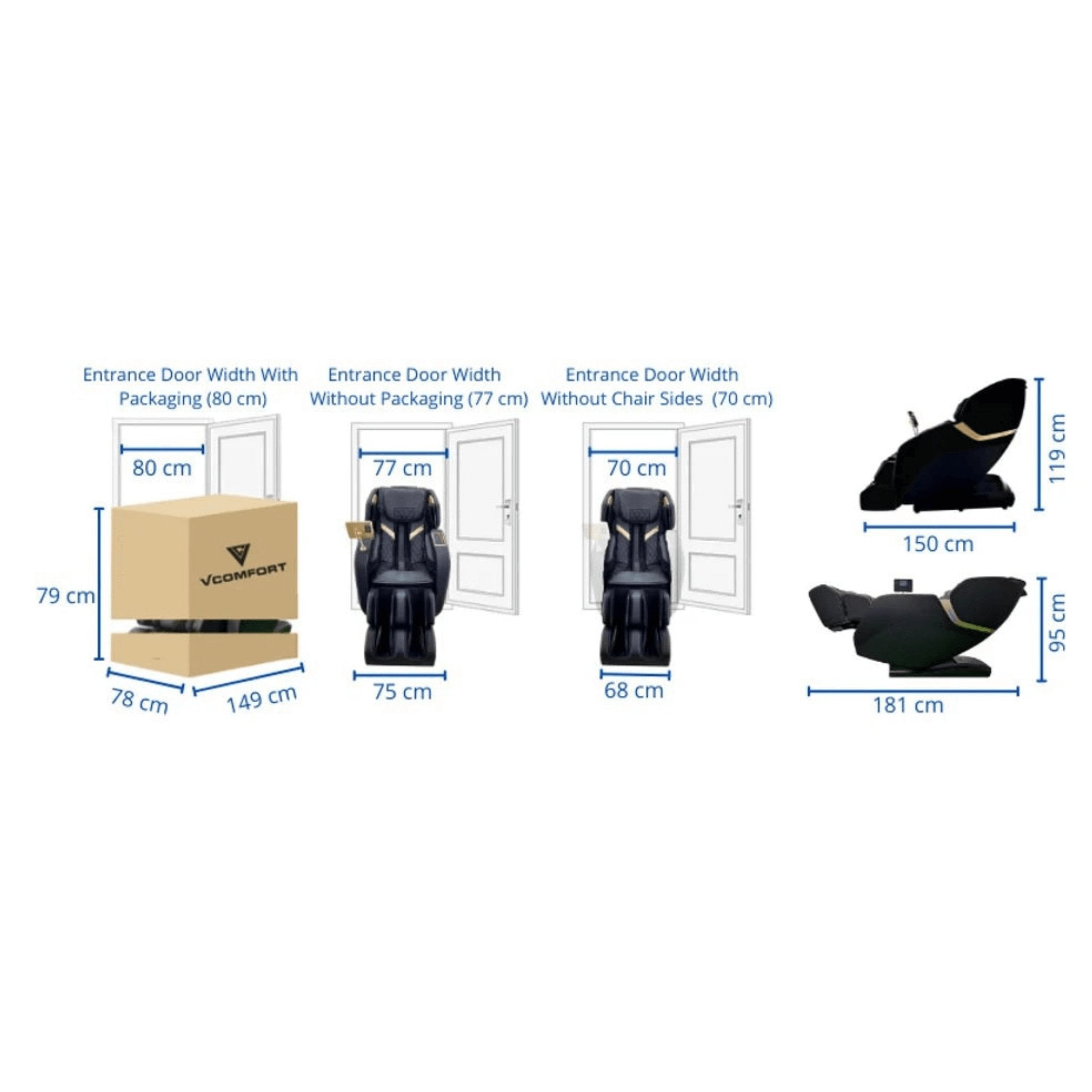 Hack Human - VComfort - VComfort - Xavier - SL Full Body Executive Zero Gravity Smart Massage Chair - 
